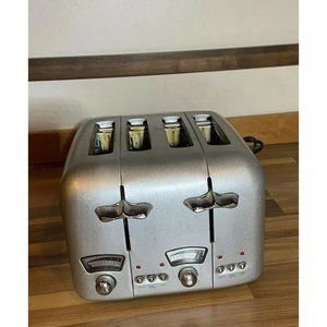 Vintage Delonghi 4-Slice Silver Retro Toaster Defr